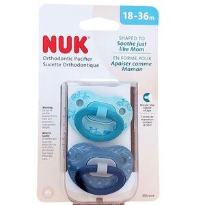 NUK Pacifier 18-36 M Orthodontic Silicone 2 Pack Baby Boy BPA Free Dishwasher